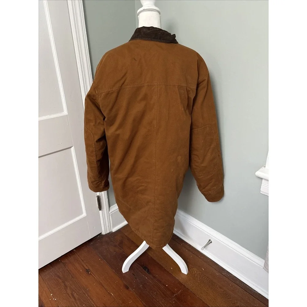 LL BEAN Canvas Chore‎ Jacket Men's Large TALL Primaloft Lined Barn Coat Brown